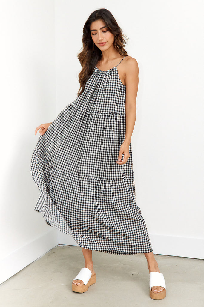 Sirius Gingham Maxi Dress - fab'rik