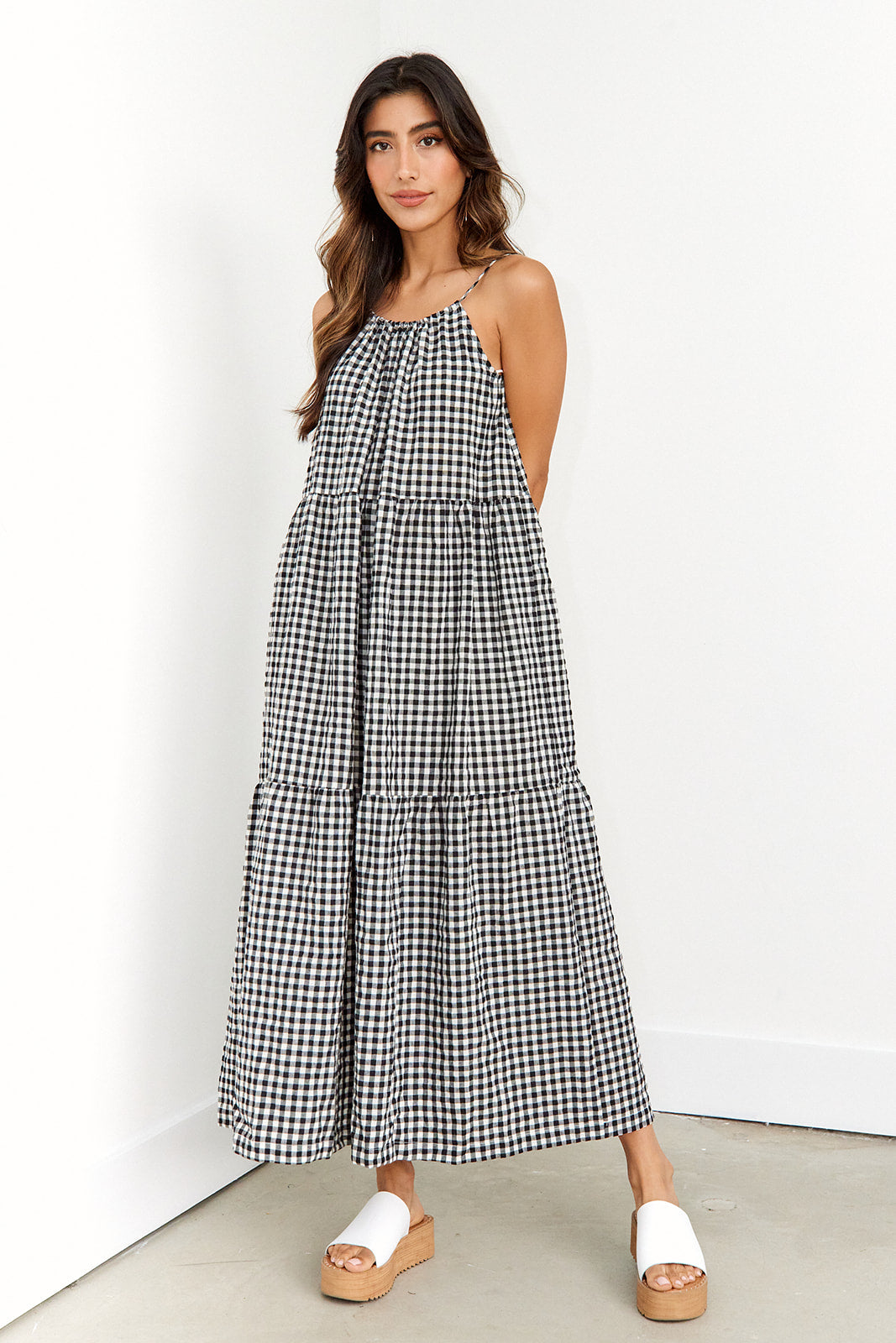 Sirius Gingham Maxi Dress - fab'rik