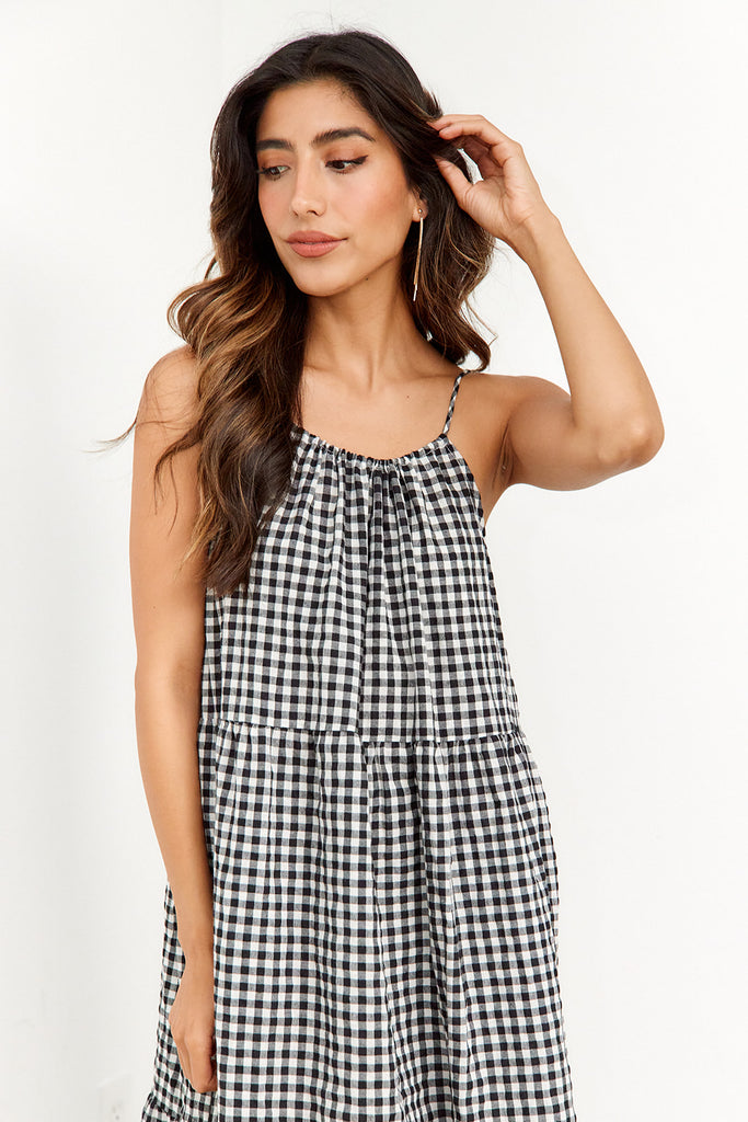 Sirius Gingham Maxi Dress - fab'rik