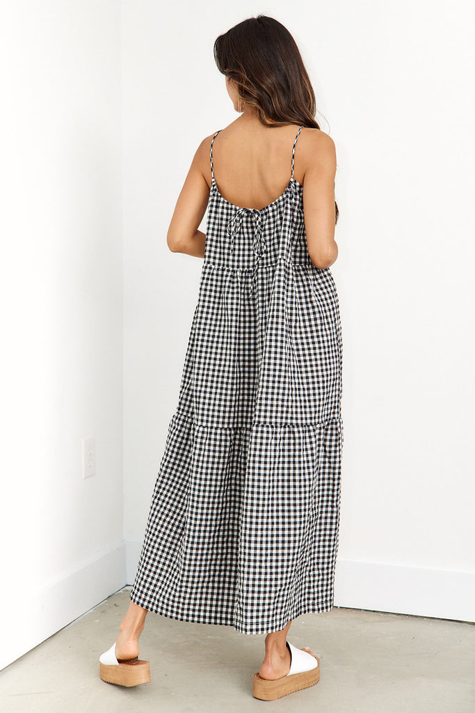 Sirius Gingham Maxi Dress - fab'rik