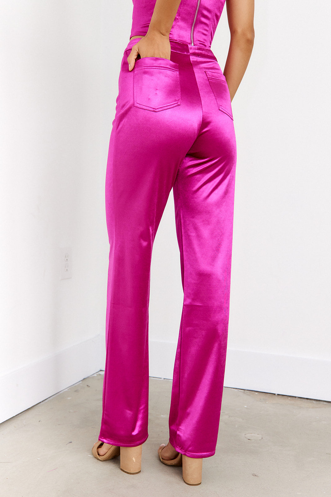 Jordana Satin Cropped Pant - fab'rik