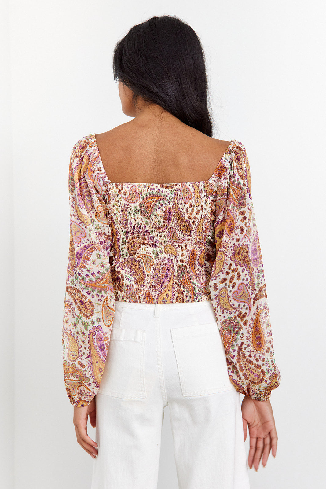 Elina Paisley Ruched Blouse - fab'rik
