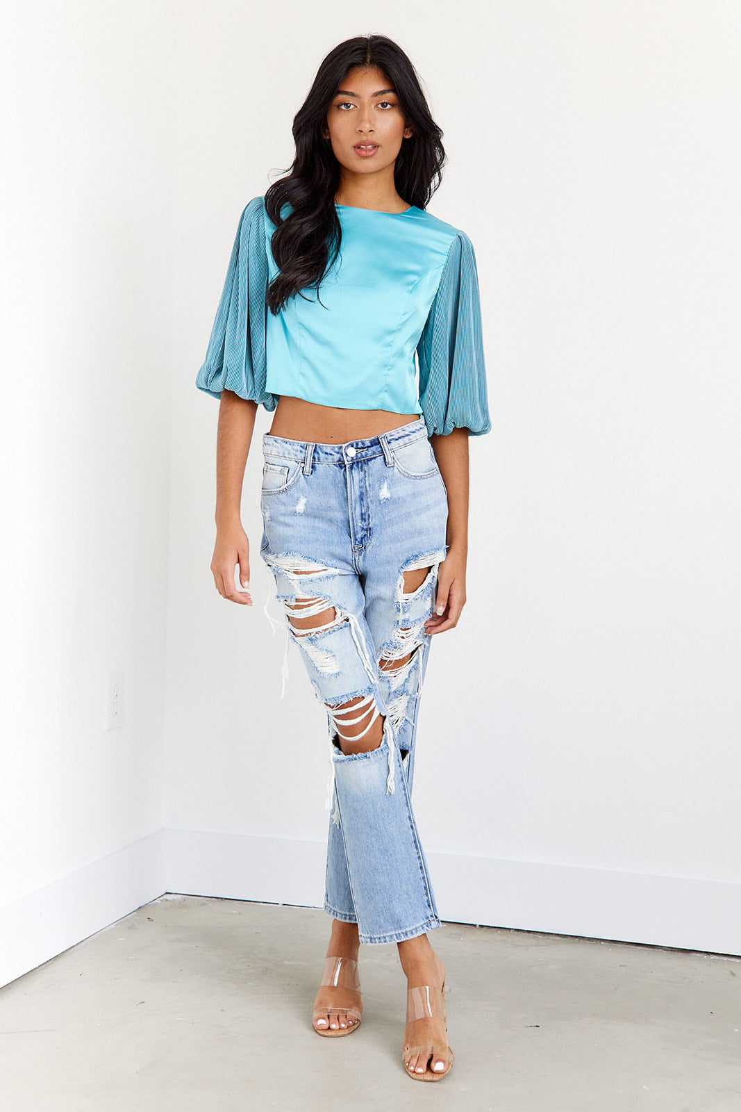 Jubilee Pleated Sleeve Blouse - fab'rik
