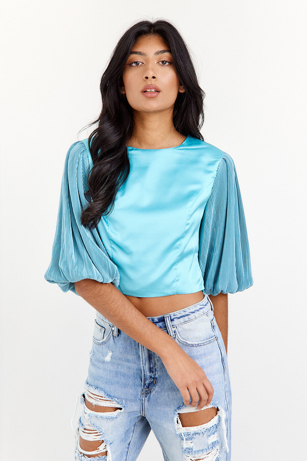 Jubilee Pleated Sleeve Blouse - fab'rik