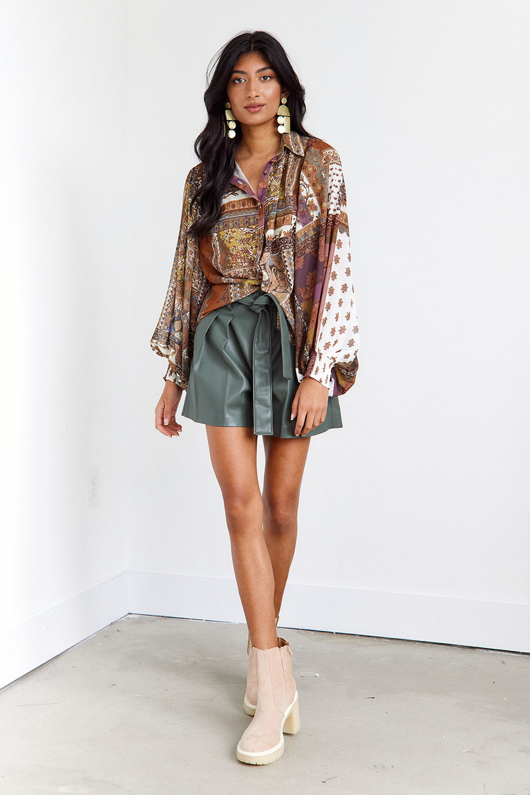 Livia Scarf Print Top - fab'rik