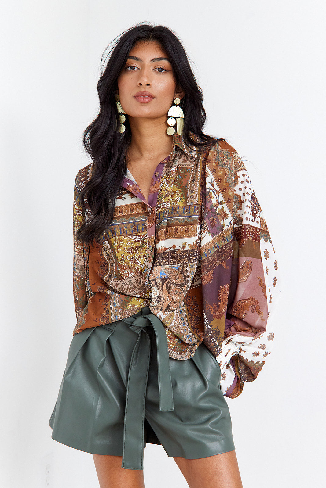 Livia Scarf Print Top - fab'rik