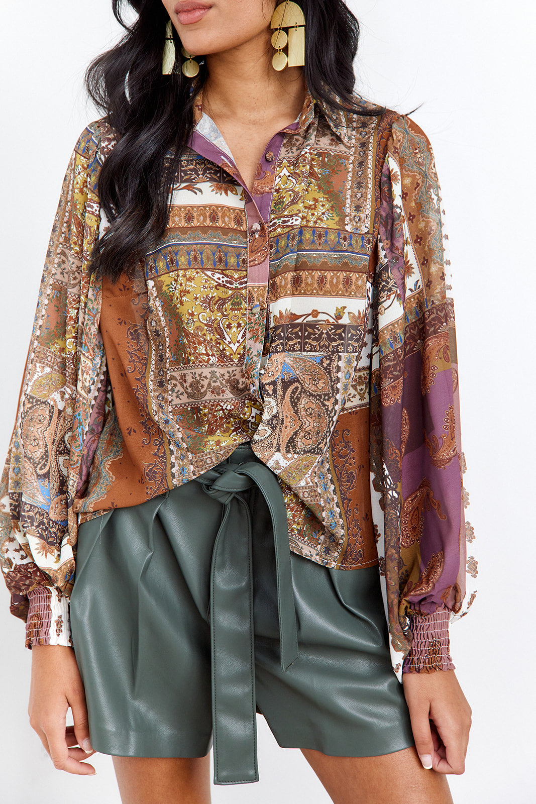Livia Scarf Print Top - fab'rik