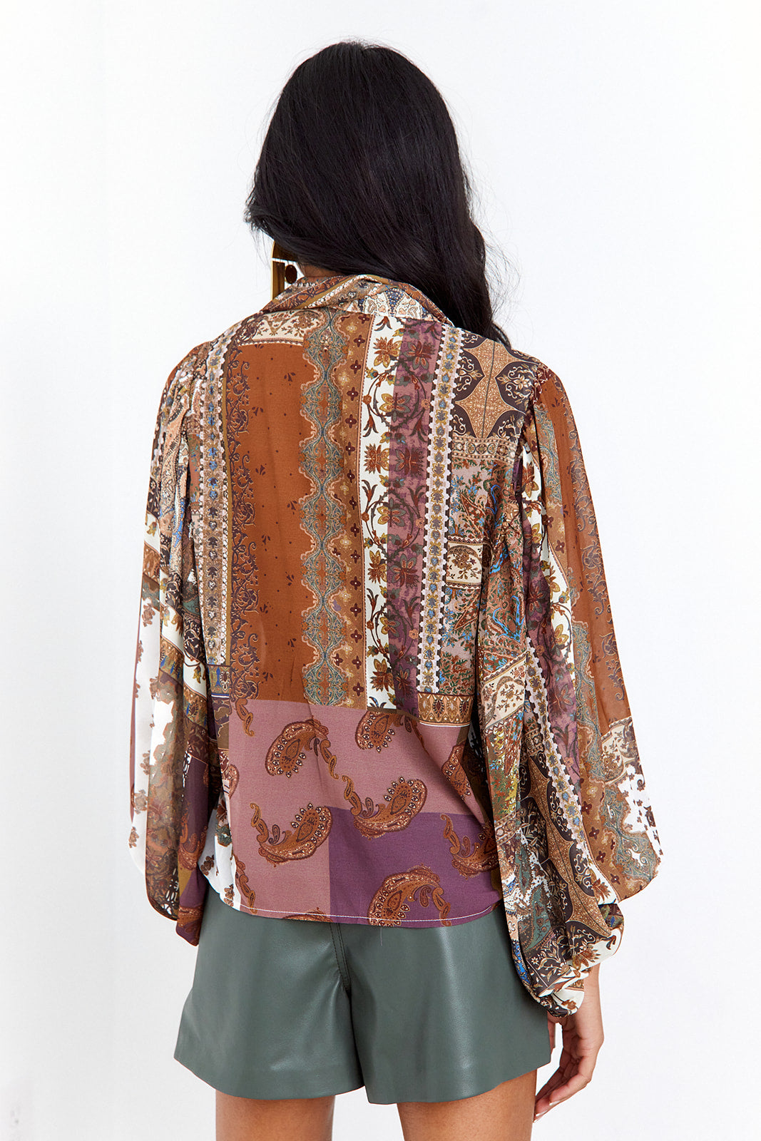 Livia Scarf Print Top - fab'rik
