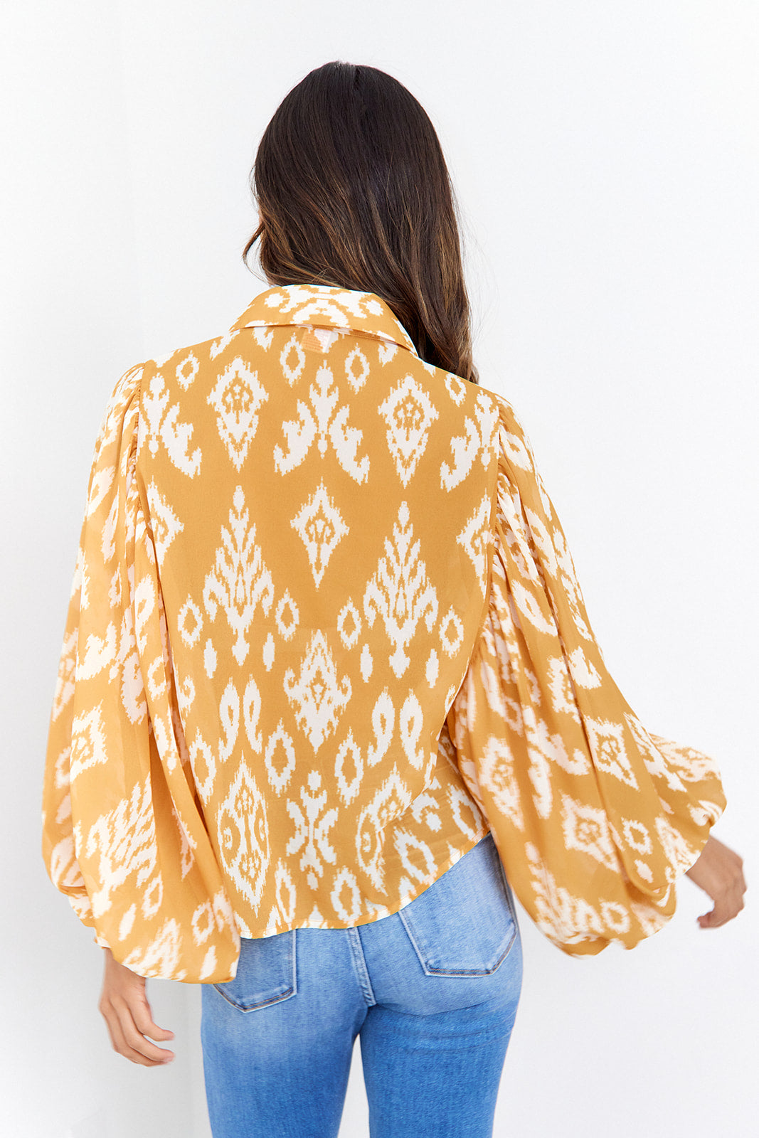 Asterin Button Up Printed Blouse - fab'rik