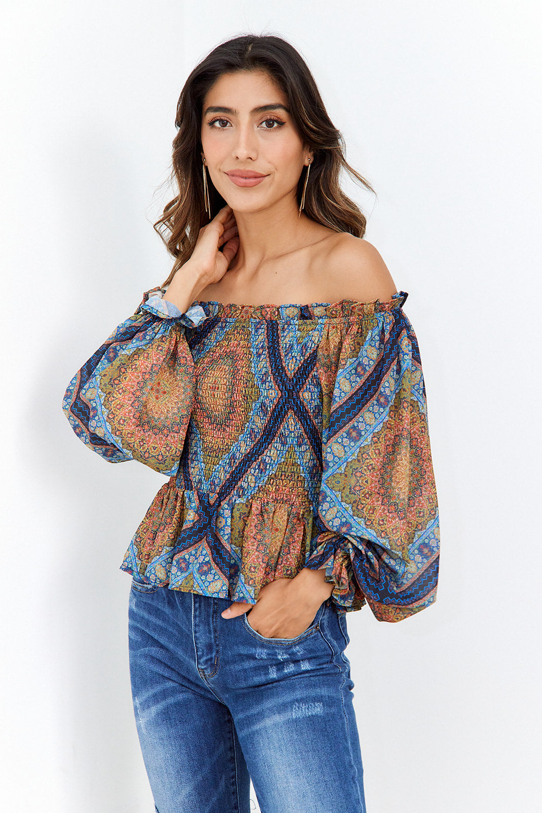 Orianna Off The Shoulder Smocked Top - fab'rik