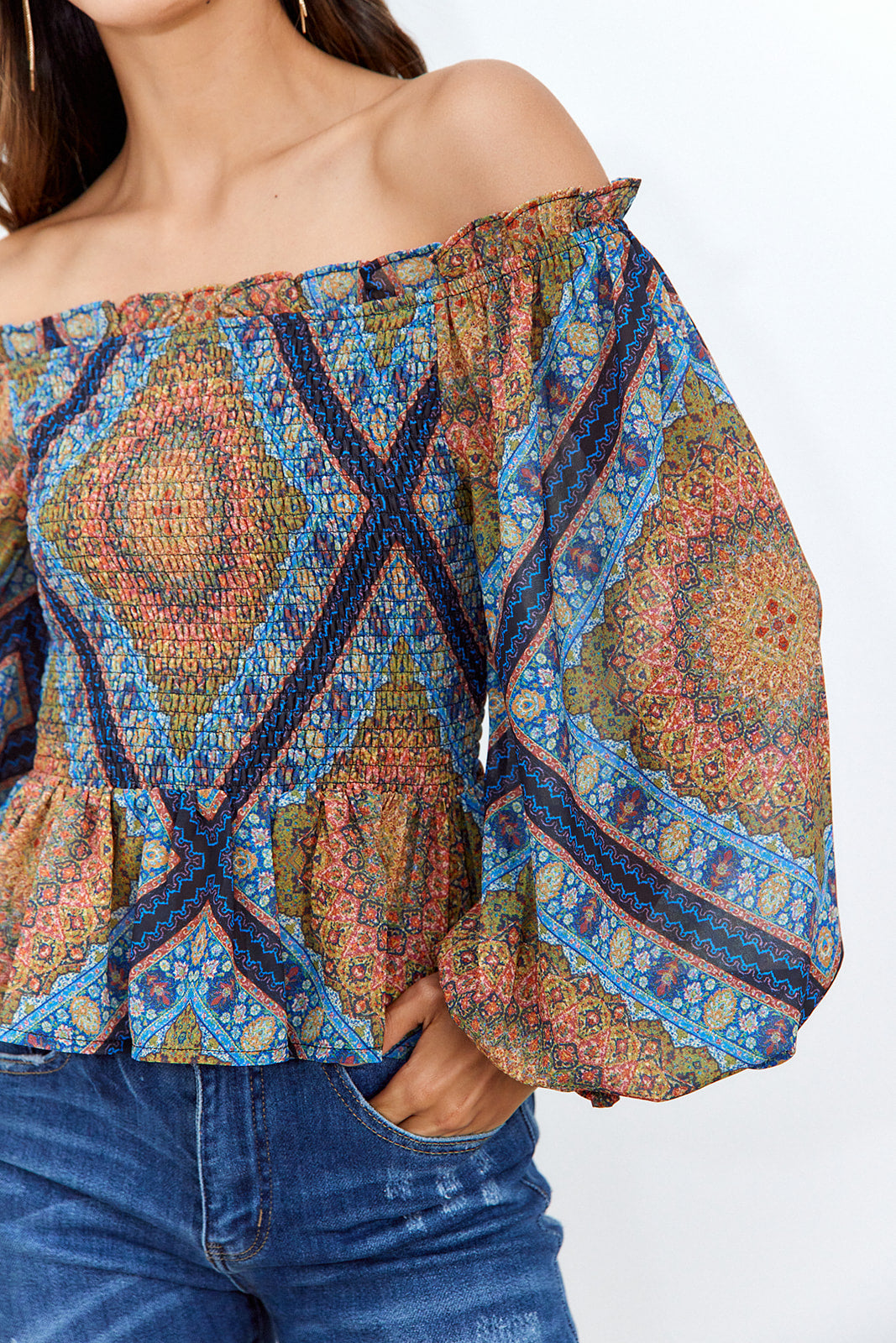 Orianna Off The Shoulder Smocked Top - fab'rik