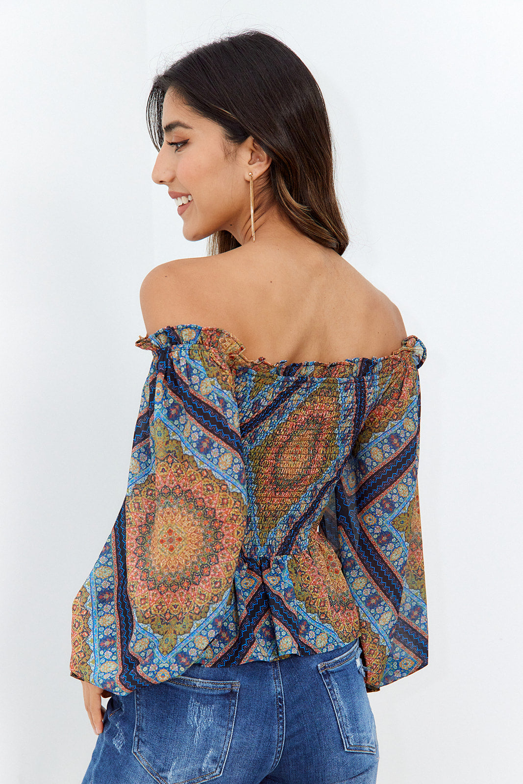 Orianna Off The Shoulder Smocked Top - fab'rik
