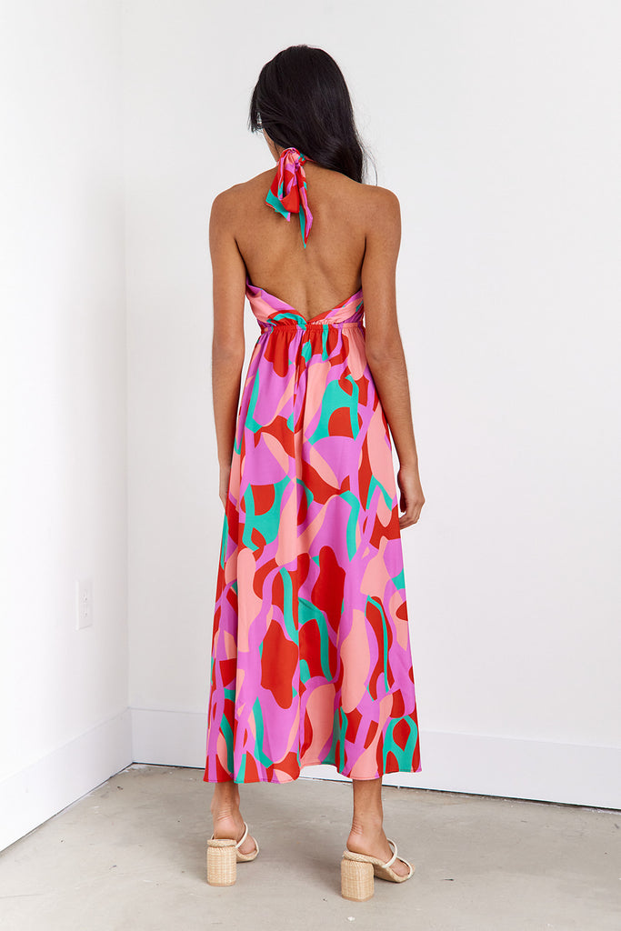 SALE- Lively Cut Out Halter Maxi Dress - fab'rik