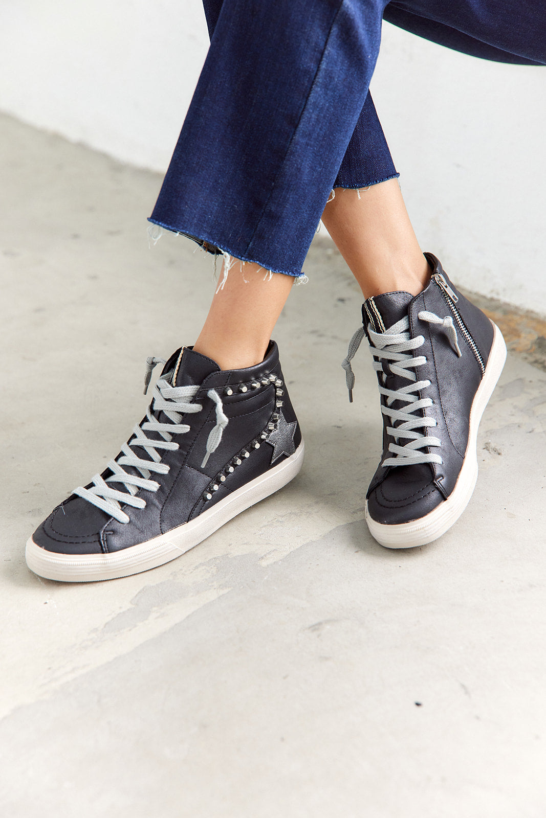 Riri Studded Hightop Sneaker - fab'rik