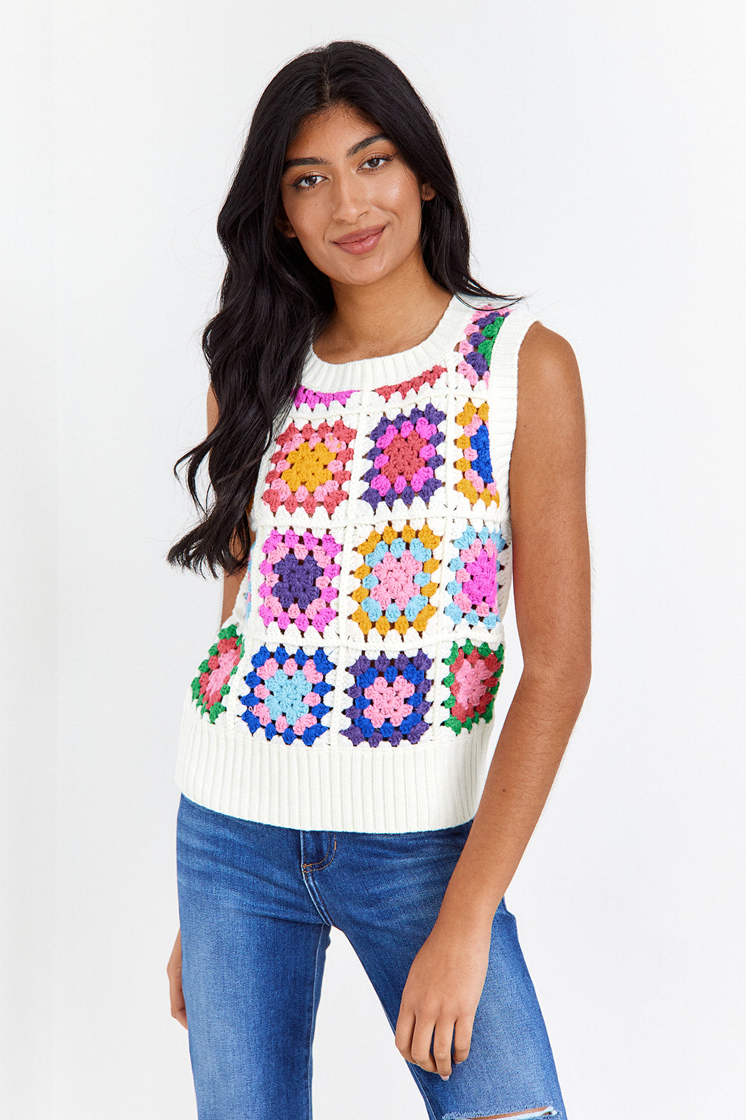 Irelynn Crochet Sweater Vest - fab'rik