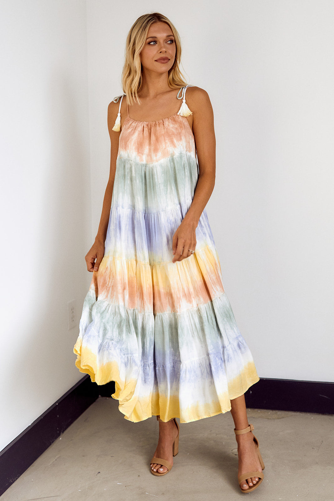 SALE - Paola Tiered Tye Dye Dress - fab'rik