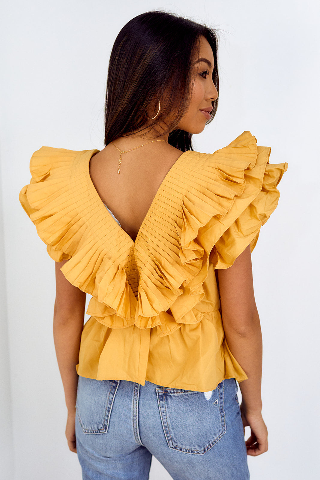 Ortega Ruffled Sleeve Peplum Blouse - fab'rik