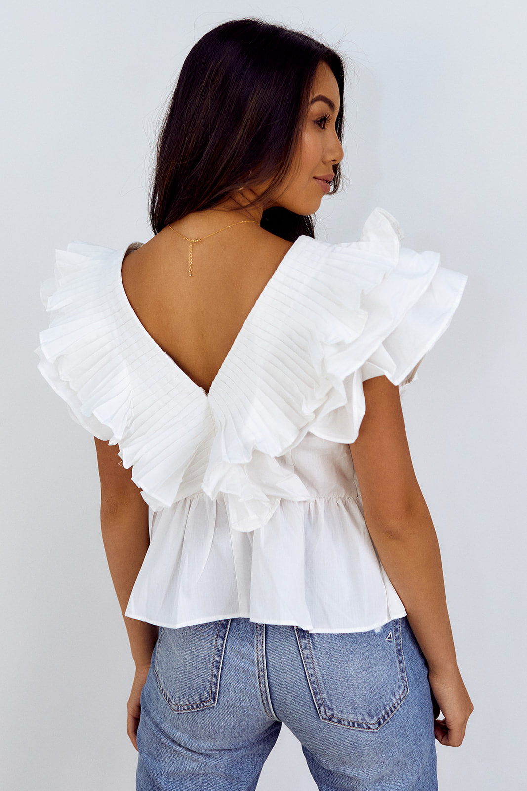 Ortega Ruffled Sleeve Peplum Blouse - fab'rik