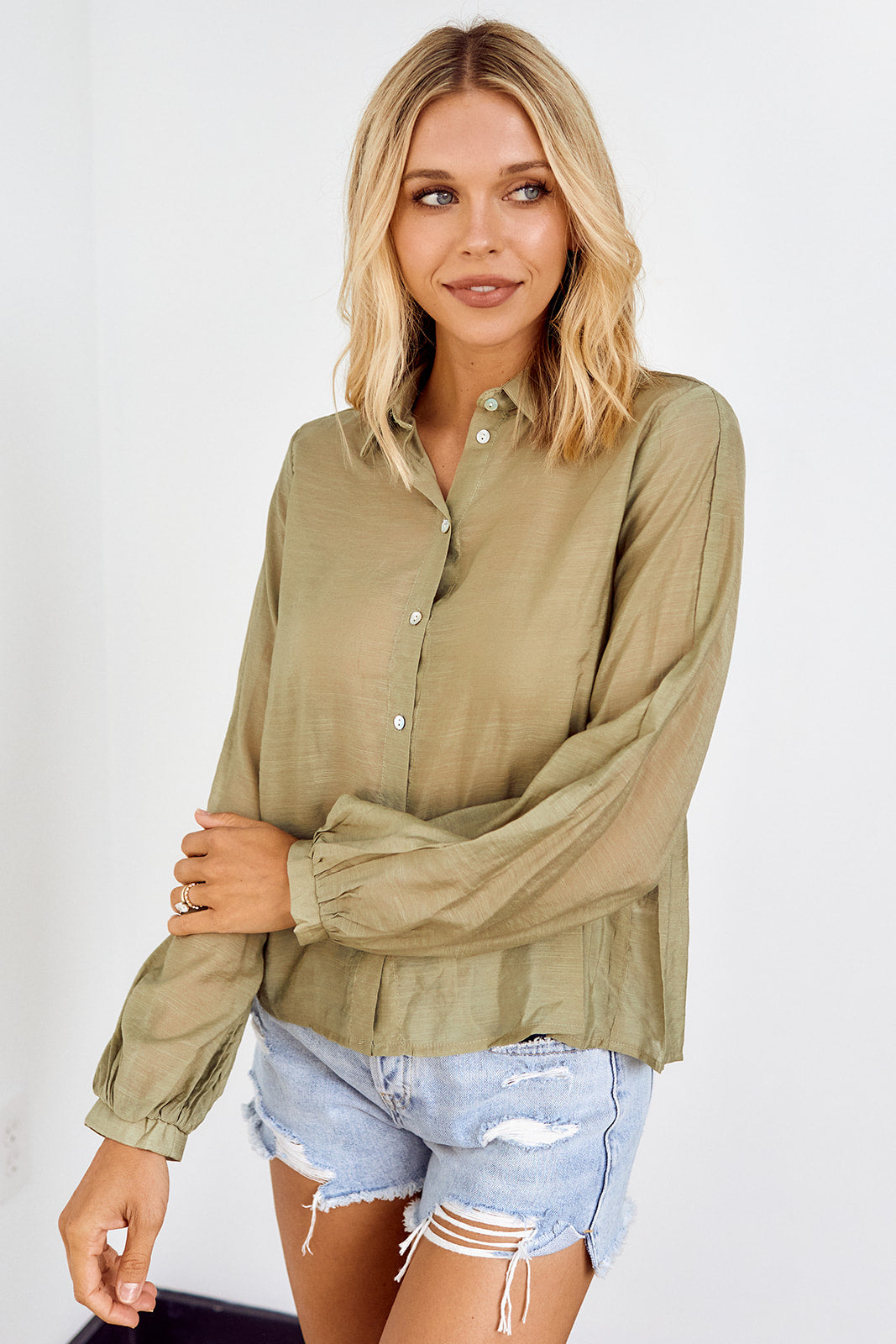 SALE - Bransen Button Front Blouse - fab'rik