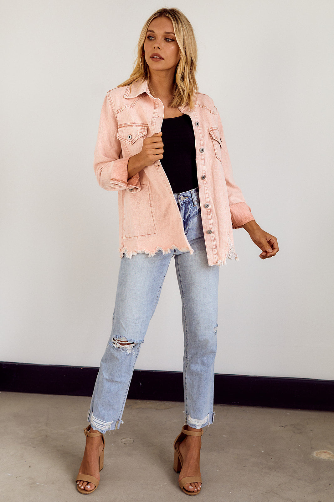 Cara Distressed Denim Jacket - fab'rik