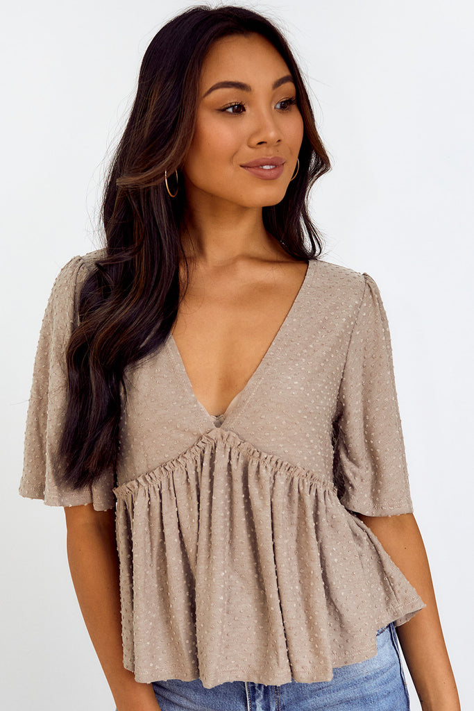 SALE - Dania Swiss Dot Babydoll Blouse - fab'rik