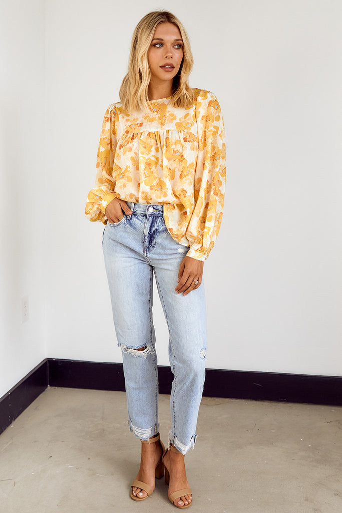 SALE - Milton Floral Long Sleeve Blouse - fab'rik