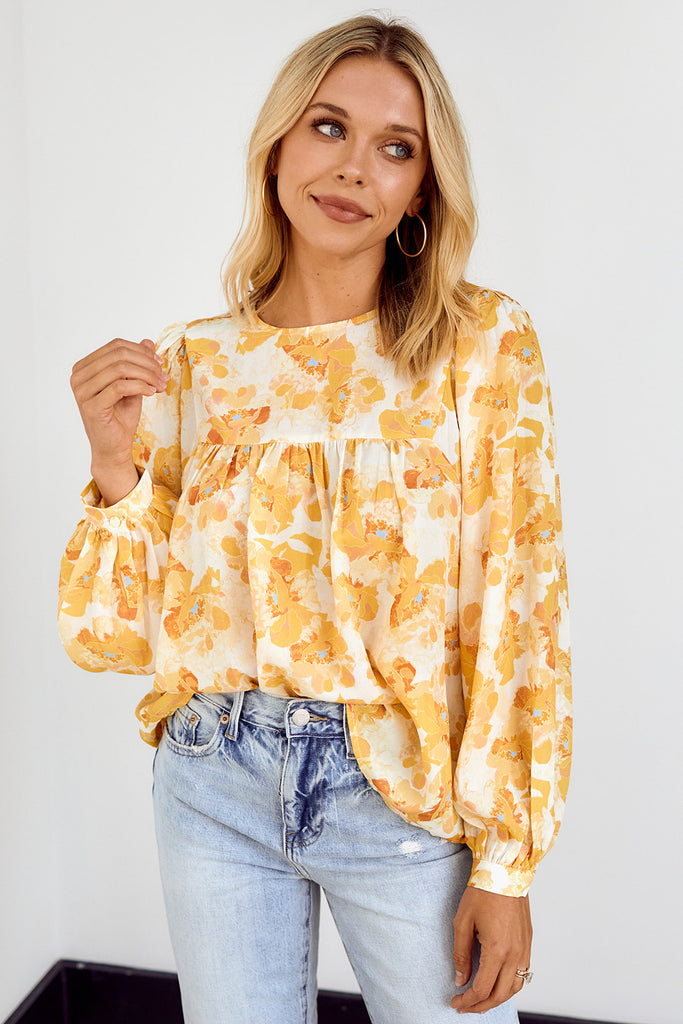 SALE - Milton Floral Long Sleeve Blouse - fab'rik