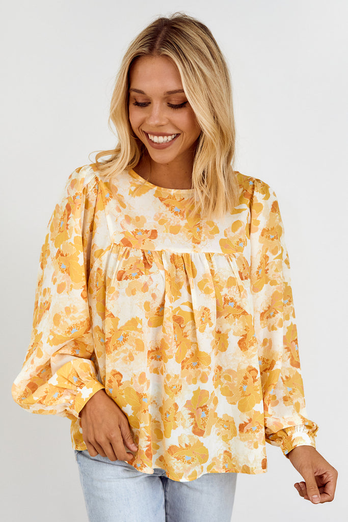 SALE - Milton Floral Long Sleeve Blouse - fab'rik