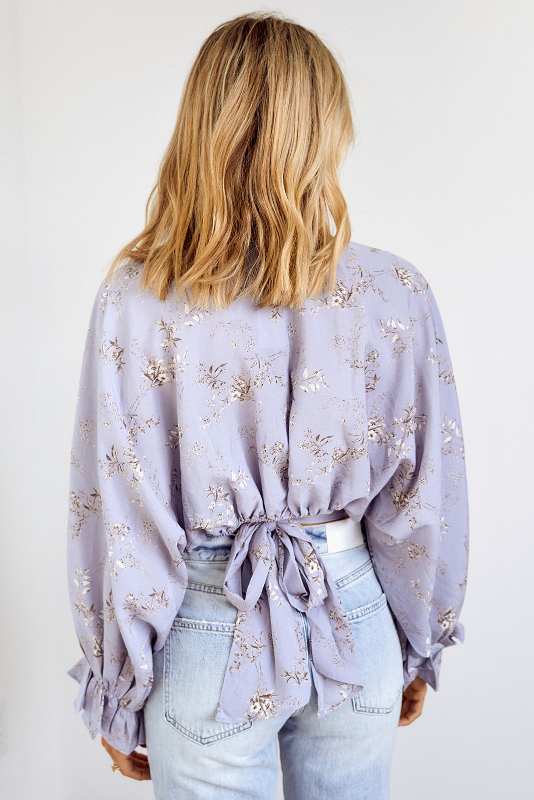 SALE - Blanchard Kimono Sleeve Cropped Blouse - fab'rik