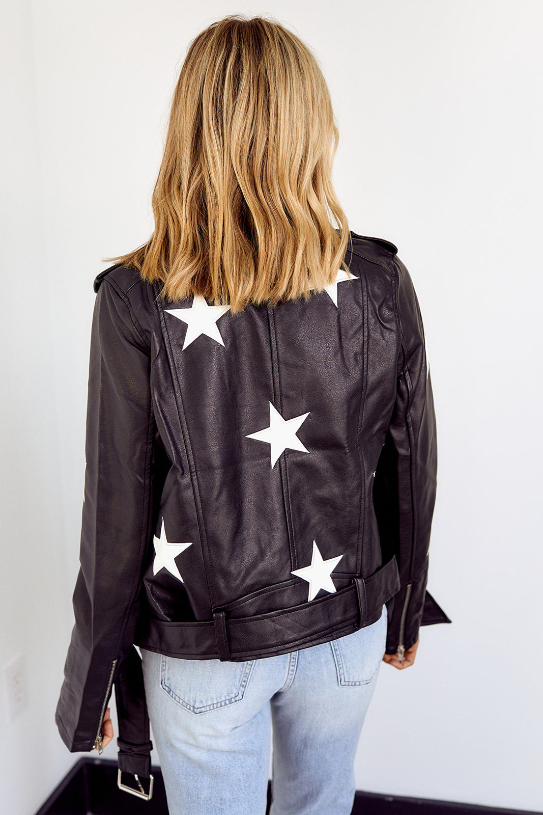 SALE - Lenci Star Faux Leather Jacket - fab'rik
