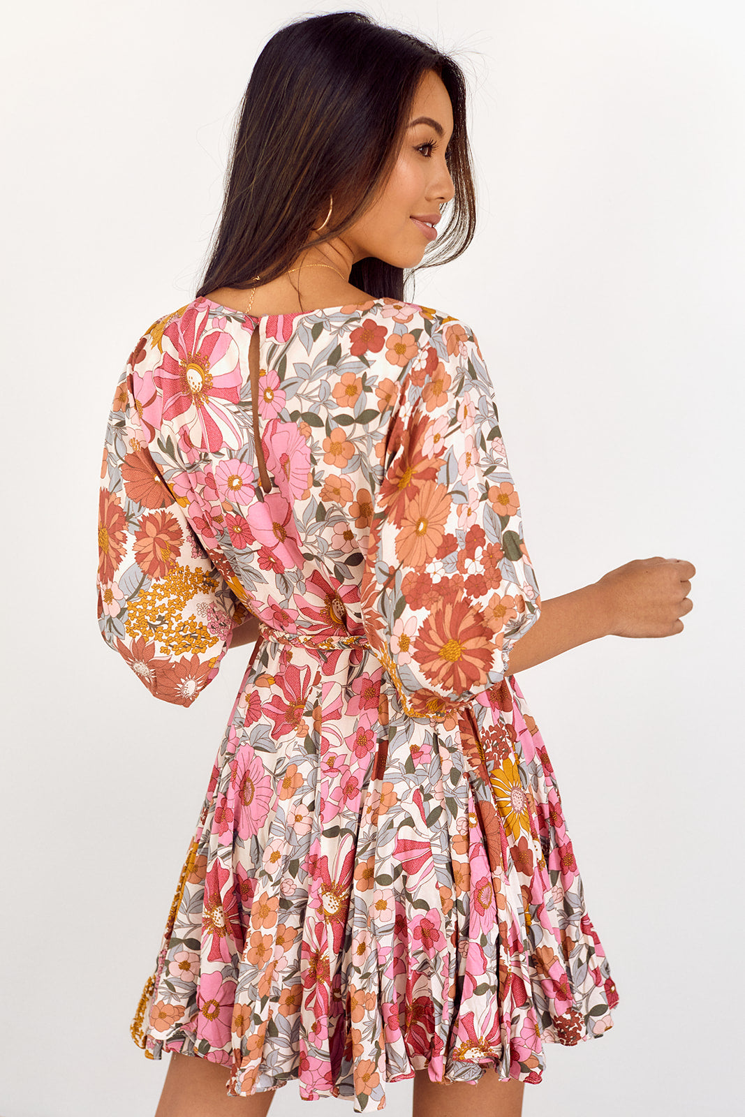 Stasia Floral Belted Dress - fab'rik