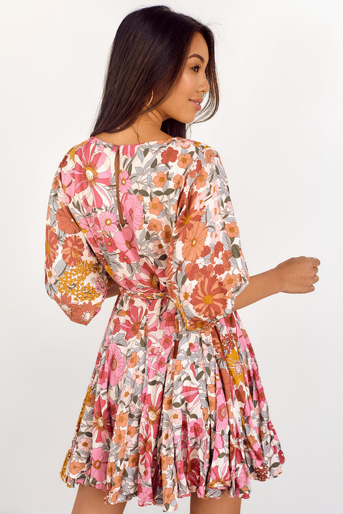 Stasia Floral Belted Dress - fab'rik
