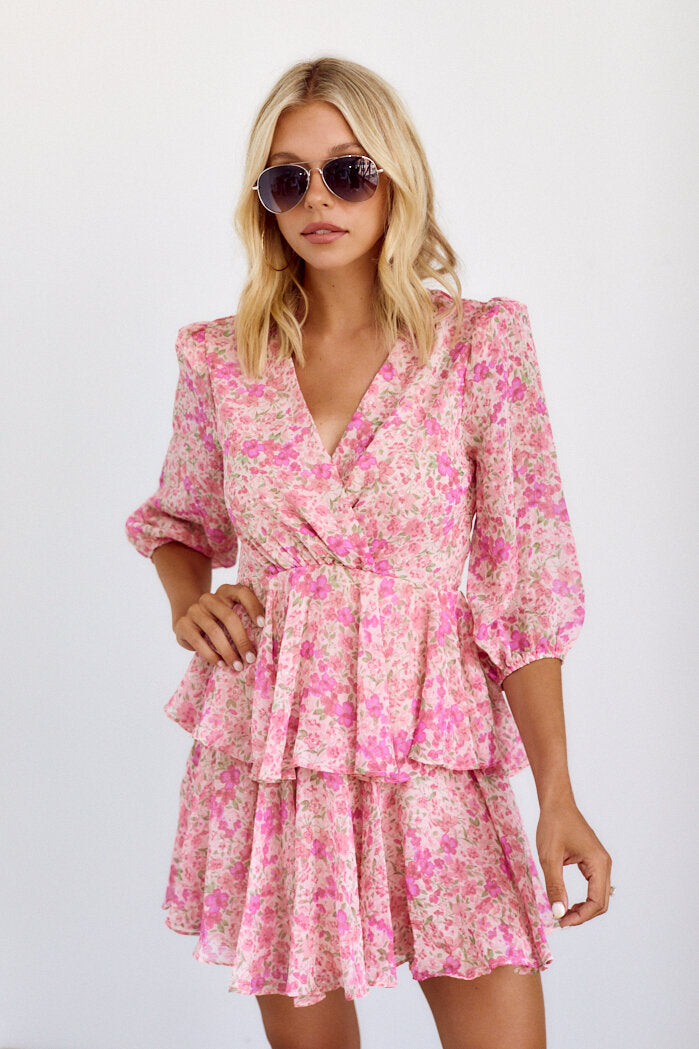 SALE - Lula Floral Print Tiered Dress - fab'rik