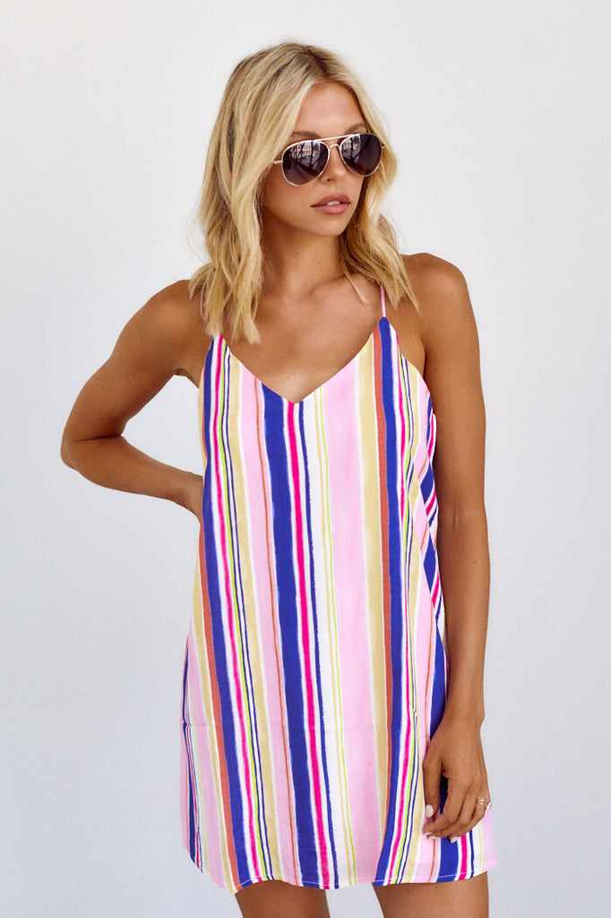 SALE - Iona Stripe Racerback Dress - fab'rik