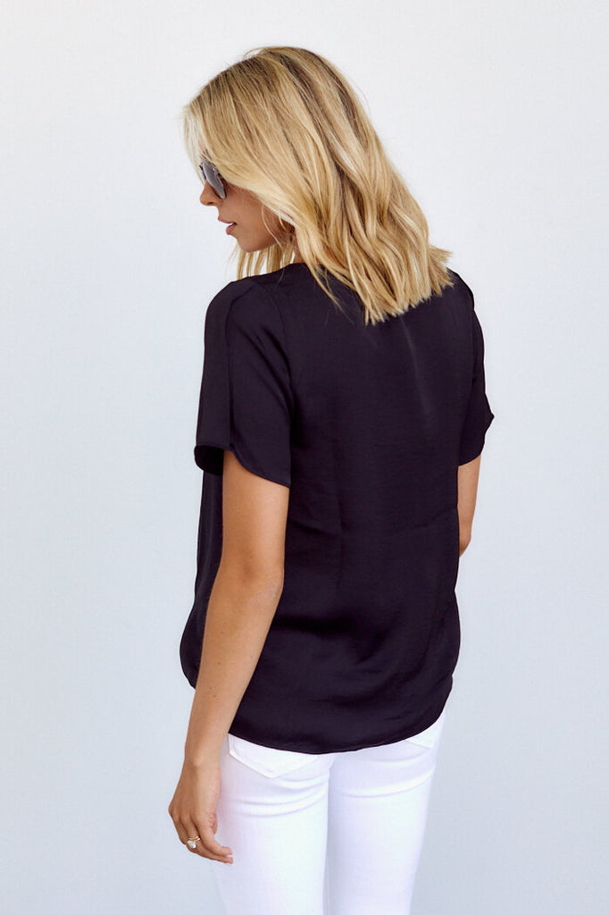Dawn Short Sleeve V Neck Blouse - fab'rik
