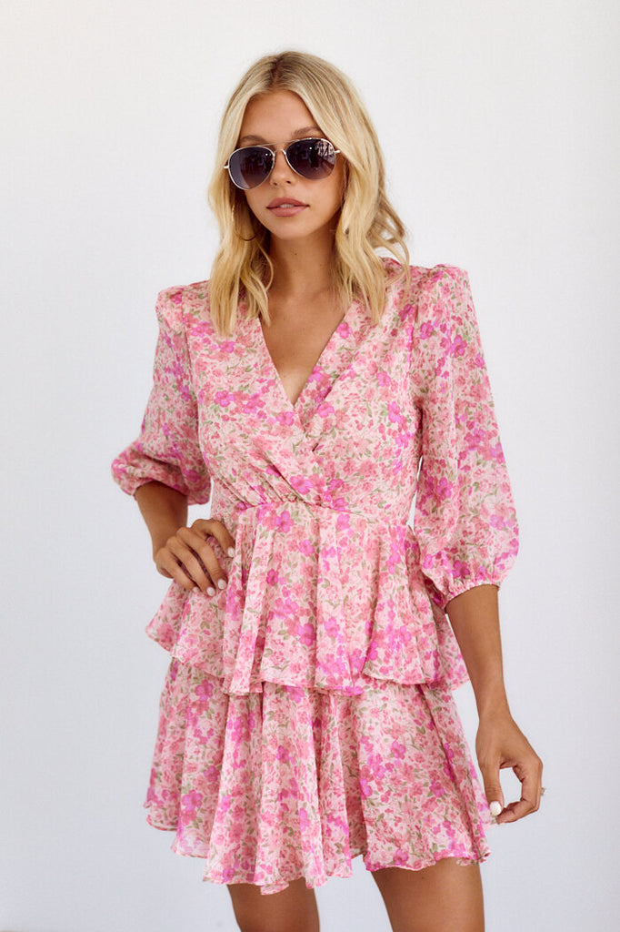 SALE - Lula Floral Print Tiered Dress - fab'rik