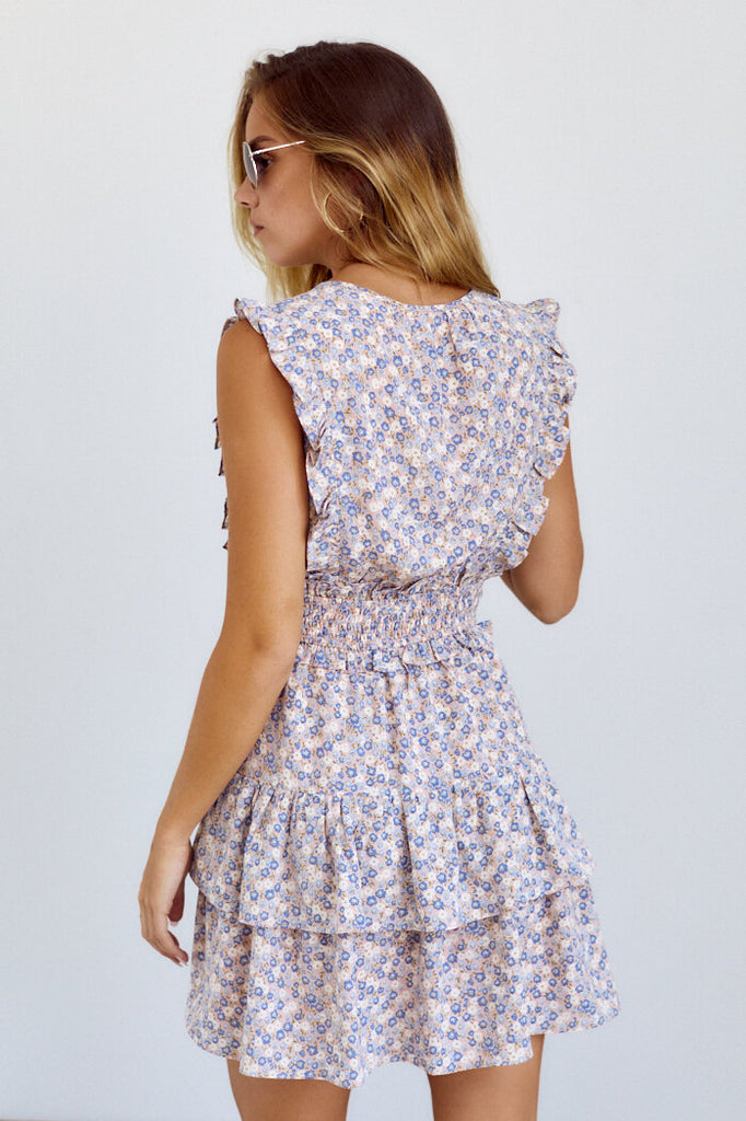 SALE - Annalena Smocked Floral Print Dress - fab'rik