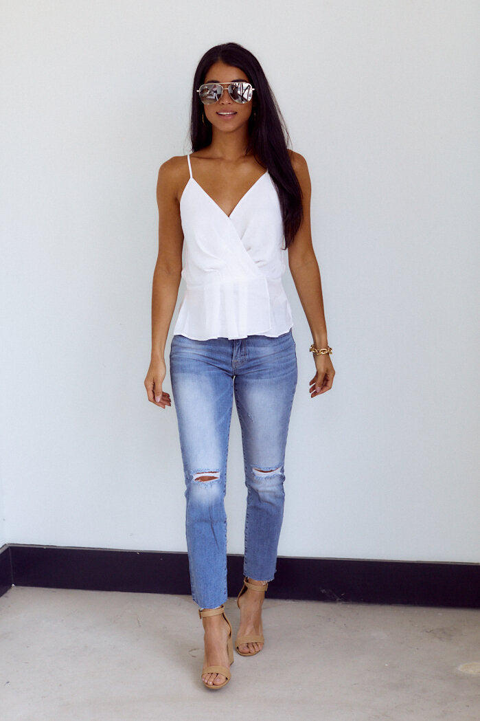 SALE - Atara Wrap Style Peplum Blouse - fab'rik