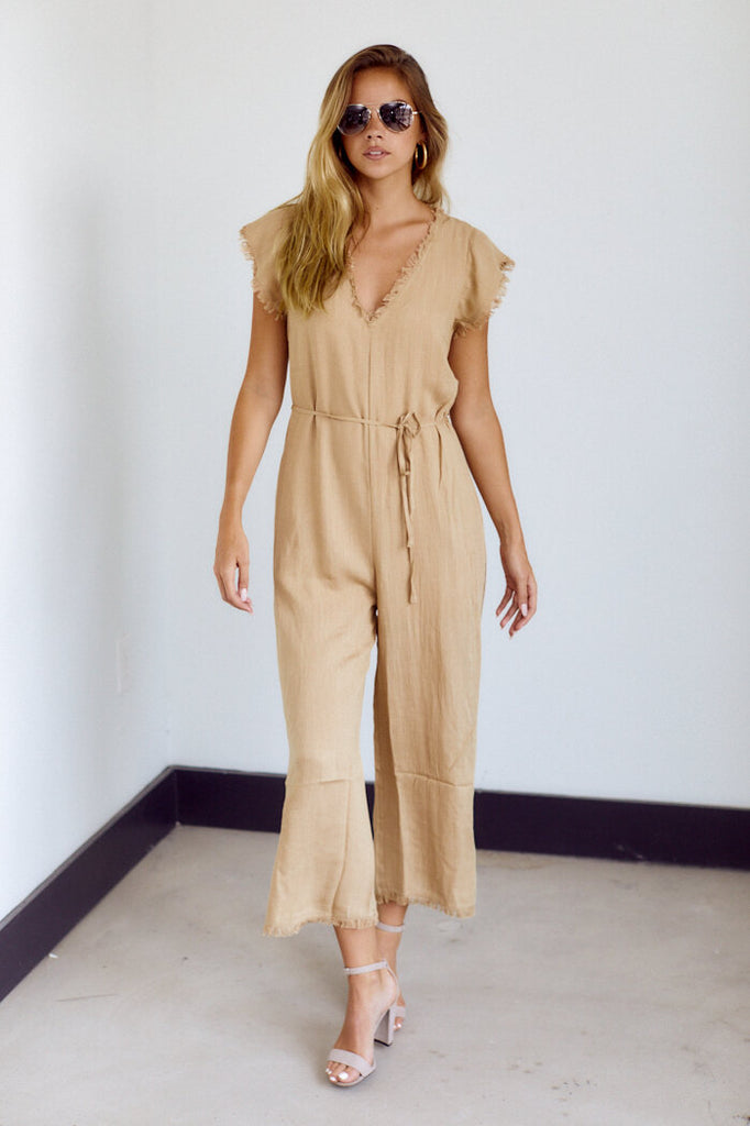 SALE - Rio Fringe Hem Loose Fit Jumpsuit - fab'rik