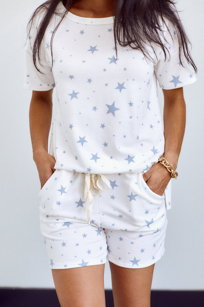 SALE - Mia Star Print Lounge Short - fab'rik