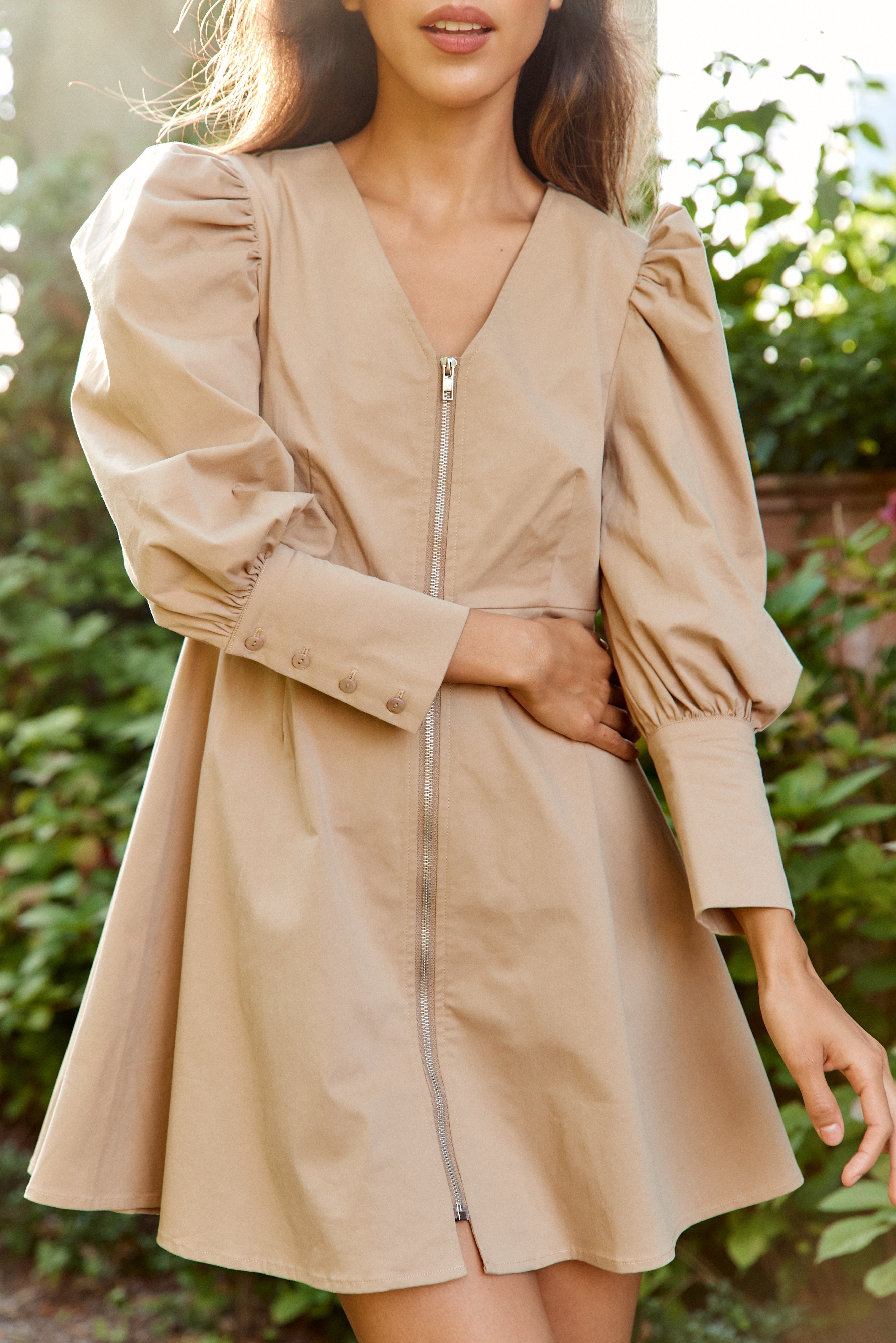 Rosalind Long Sleeve Puff Mini Dress - fab'rik