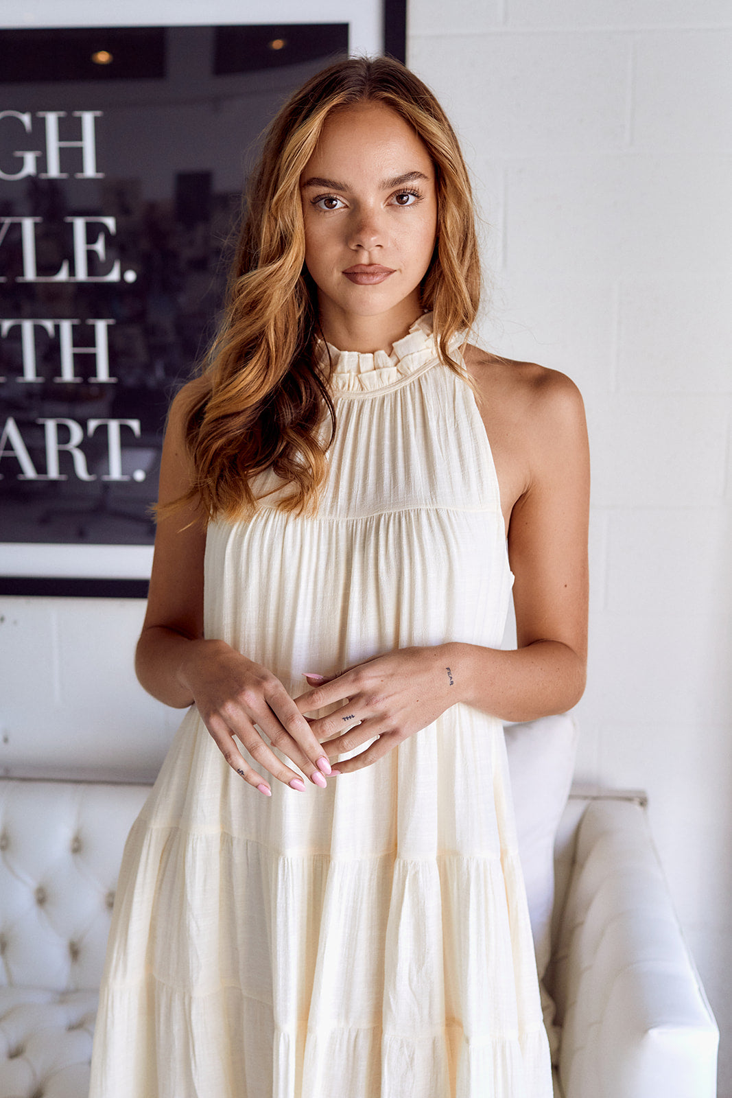 SALE - Leza Ruffled Detail Tiered Maxi Dress - fab'rik