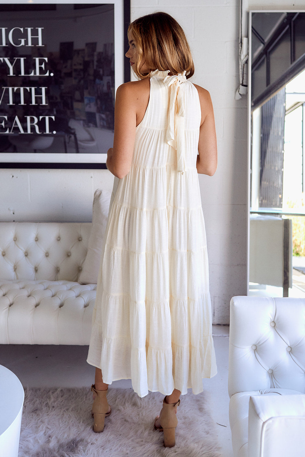 SALE - Leza Ruffled Detail Tiered Maxi Dress - fab'rik