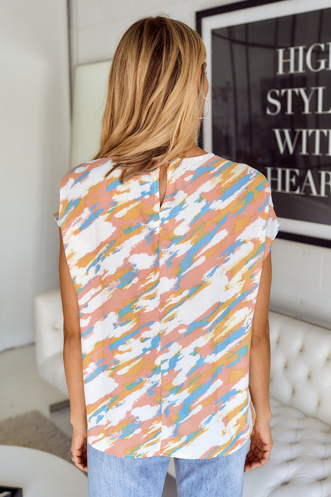 Meera Printed Short Sleeve Blouse - fab'rik