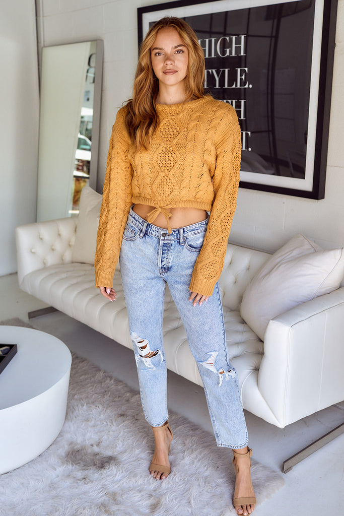 SALE - Sansing Tie Waist Sweater - fab'rik