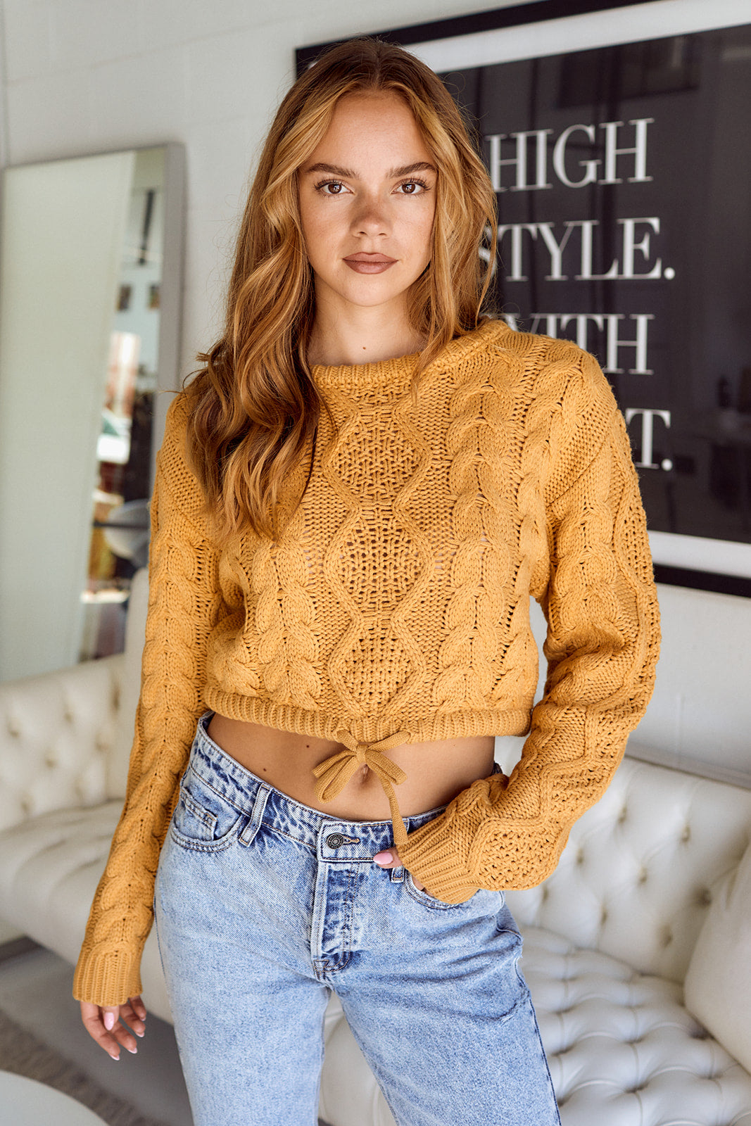 SALE - Sansing Tie Waist Sweater - fab'rik