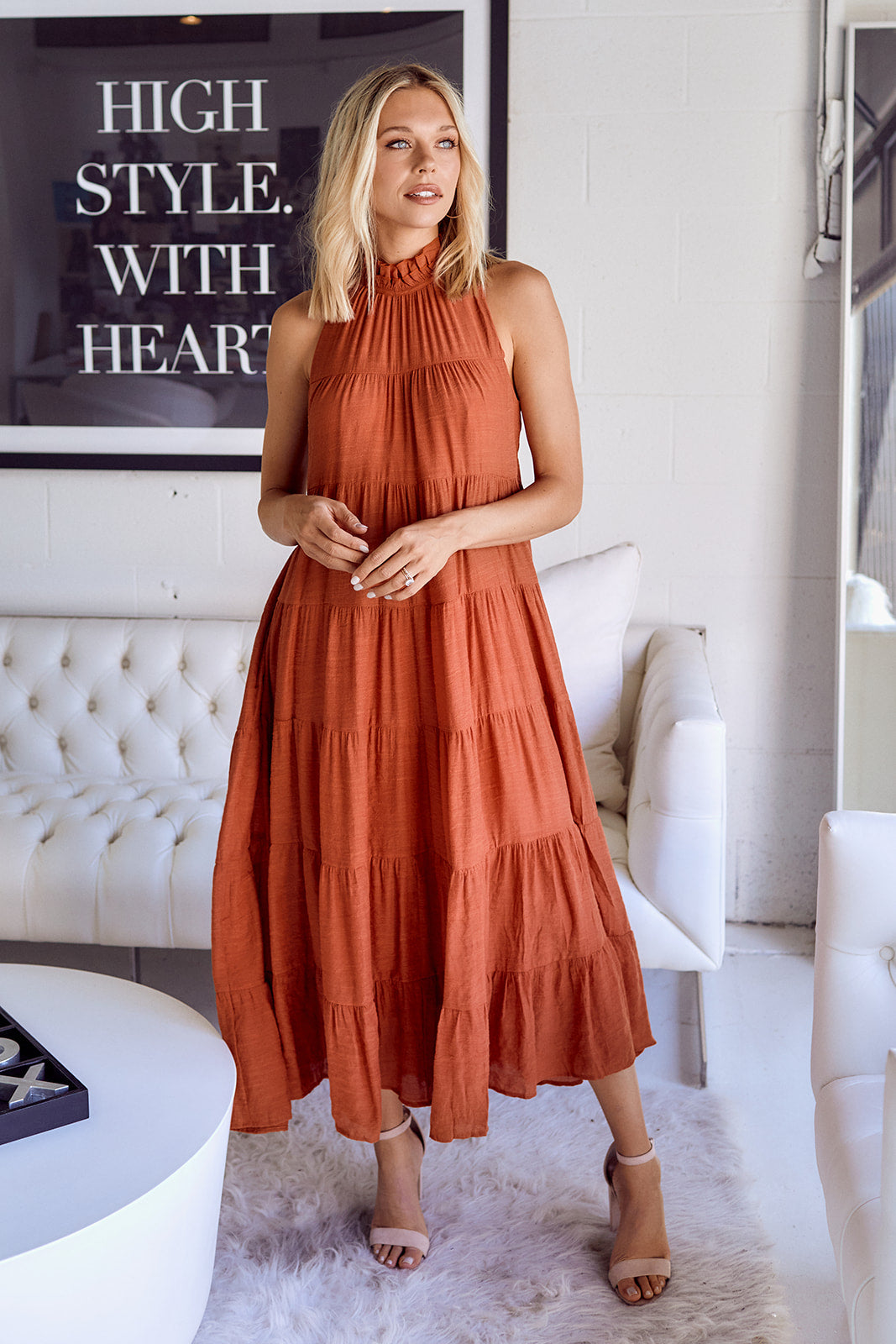 SALE - Leza Ruffled Detail Tiered Maxi Dress - fab'rik