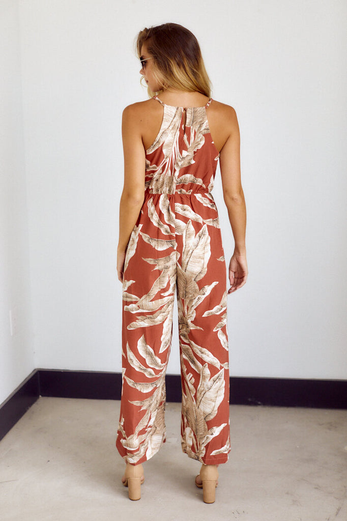 SALE - Miramir Palm Print Jumpsuit - fab'rik