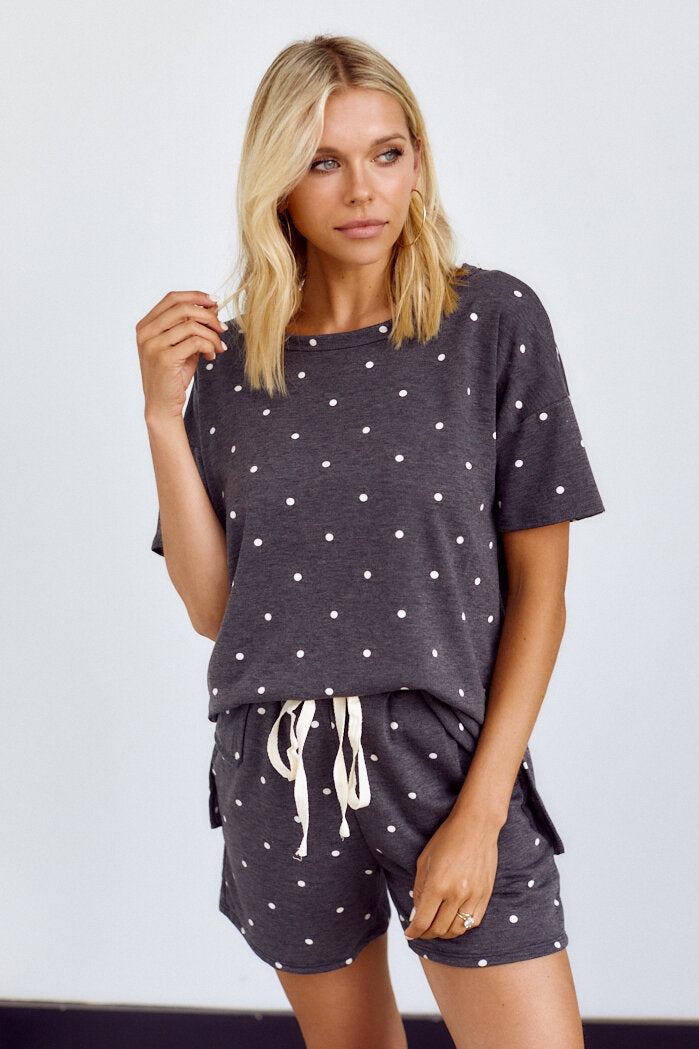 SALE - Harper Polka Dot Lounge Top - fab'rik