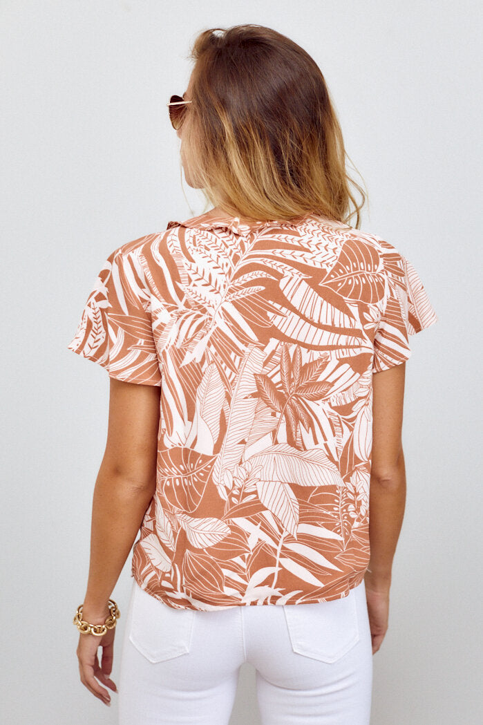 SALE - Darby Palm Print Top - fab'rik